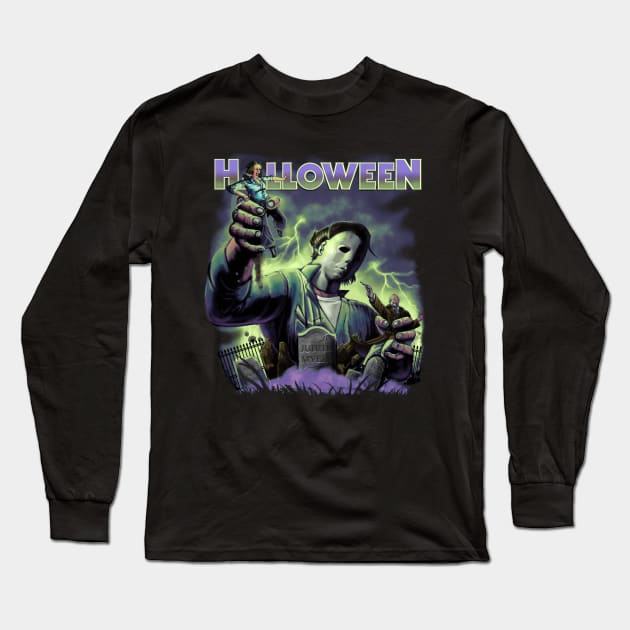 Halloween Graveyard revised Long Sleeve T-Shirt by MAW Design